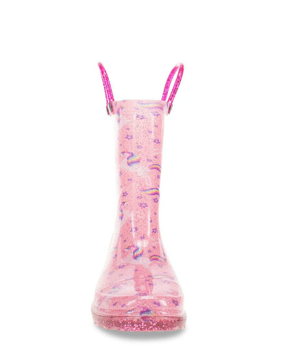 Kids Sparkle Unicorn Dreams Lighted Rain Boot - Pink