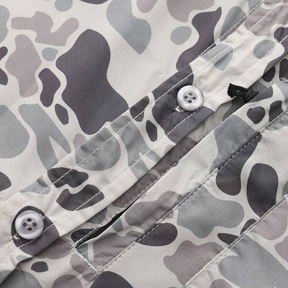 OLE BOY Performance Button Up Fishing Shirt - Grey Camo