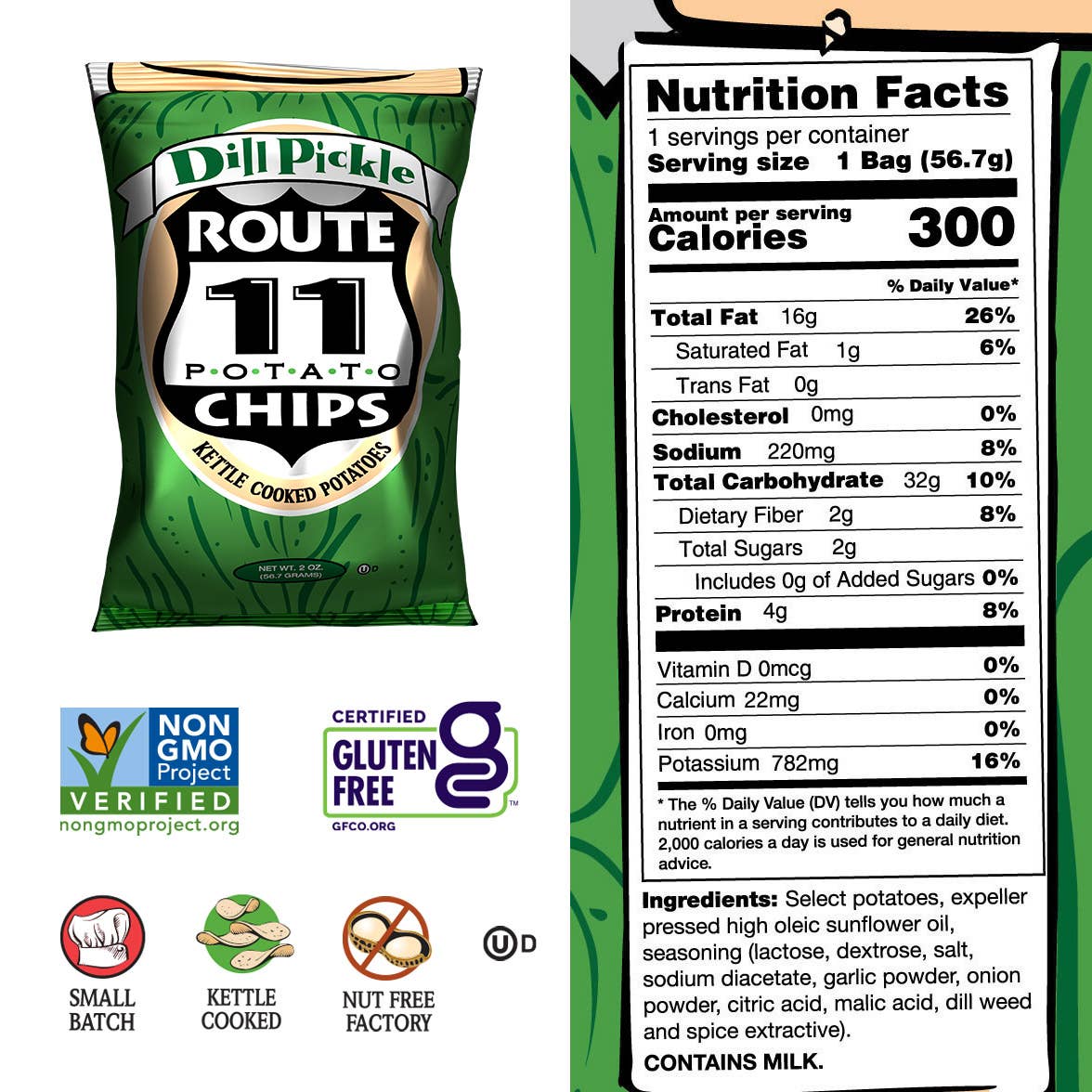 Route 11 Dill Pickle Potato Chips (2oz)