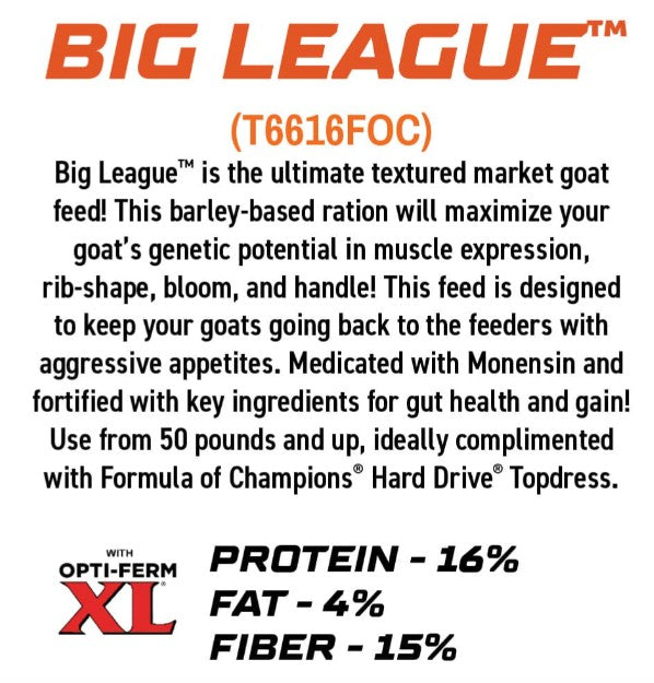 Formula of Champions Big League show goat feed