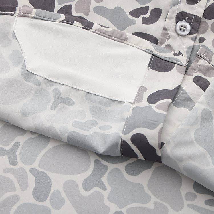 OLE BOY Performance Button Up Fishing Shirt - Grey Camo