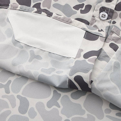 OLE BOY Performance Button Up Fishing Shirt - Grey Camo