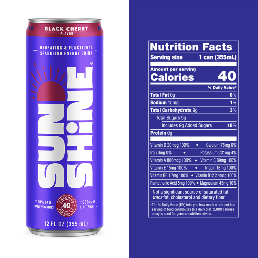 Sunshine Energy - Black Cherry (12pk - 12oz)