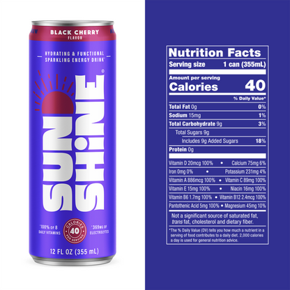 Sunshine Energy - Black Cherry (12pk - 12oz)