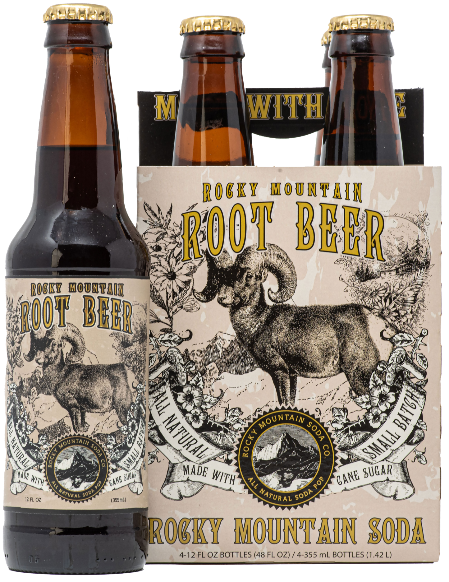 Rocky Mountain Root Beer Soda Pop (BOTTLES ONLY)