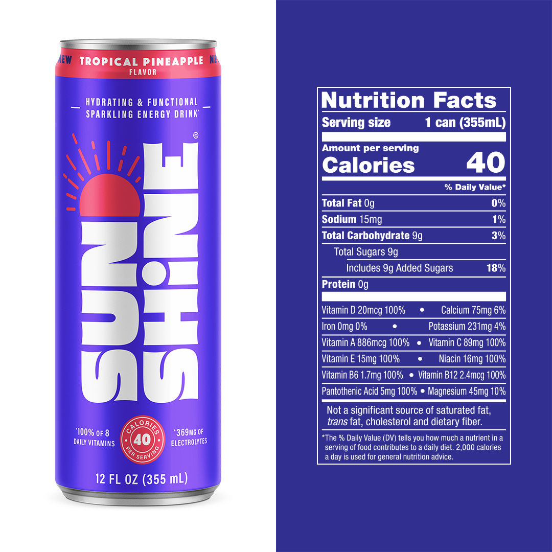 Sunshine Energy - Tropical Pineapple (12 pk- 12oz)