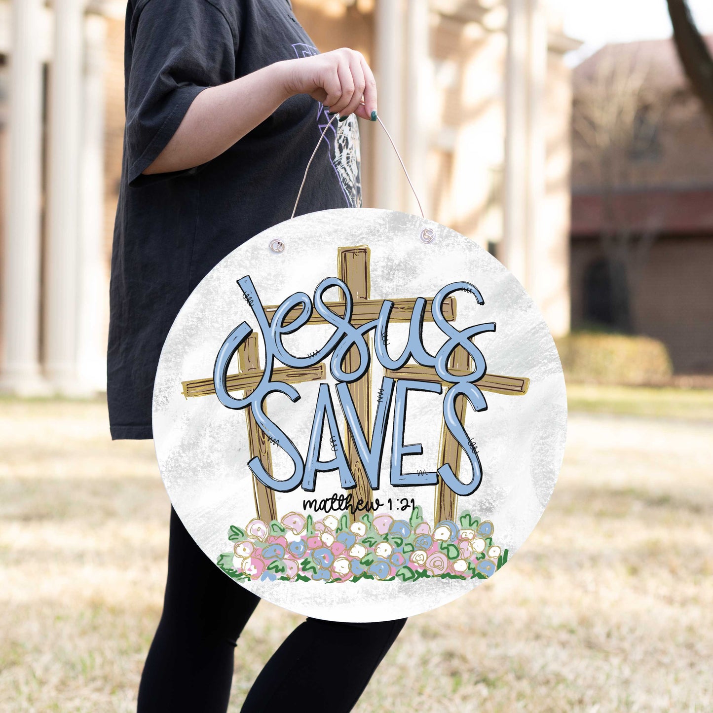 Easter Door Hanger, Round Door Sign, Door Hanger, Spring Art