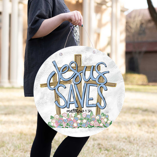 Easter Door Hanger, Round Door Sign, Door Hanger, Spring Art