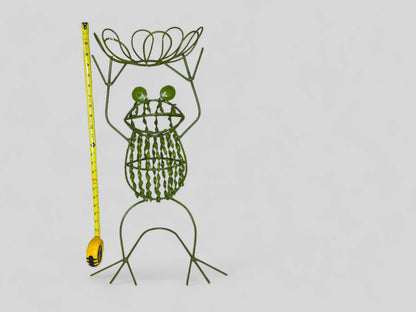 Twisted Metal Green Frog Plant Stand