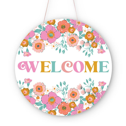 Door Hanger, Floral Print, House Warming Gift, Door Sign
