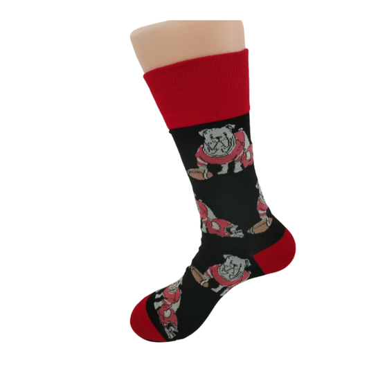 Black Bulldog GA State Shape Socks