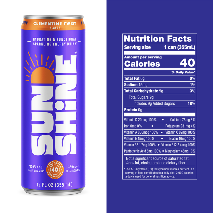Sunshine Energy - Clementine Twist (12 pk - 12oz)
