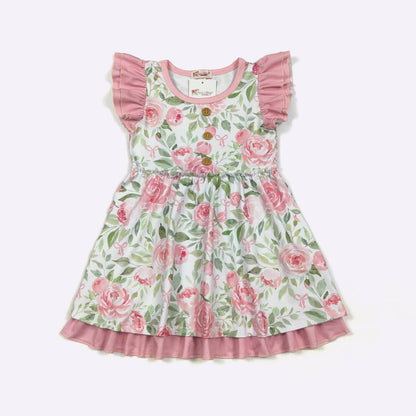 Pink Rose Blossom Girls Dress