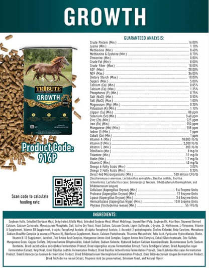Tribute Growth 16% Pellet 50LBS