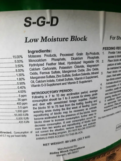 SGD -  SHEEP, GOAT, & DEER LMB 50# tub