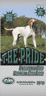 Pride 28/20 Endurance Pro formula dog food - white bag - 50lb
